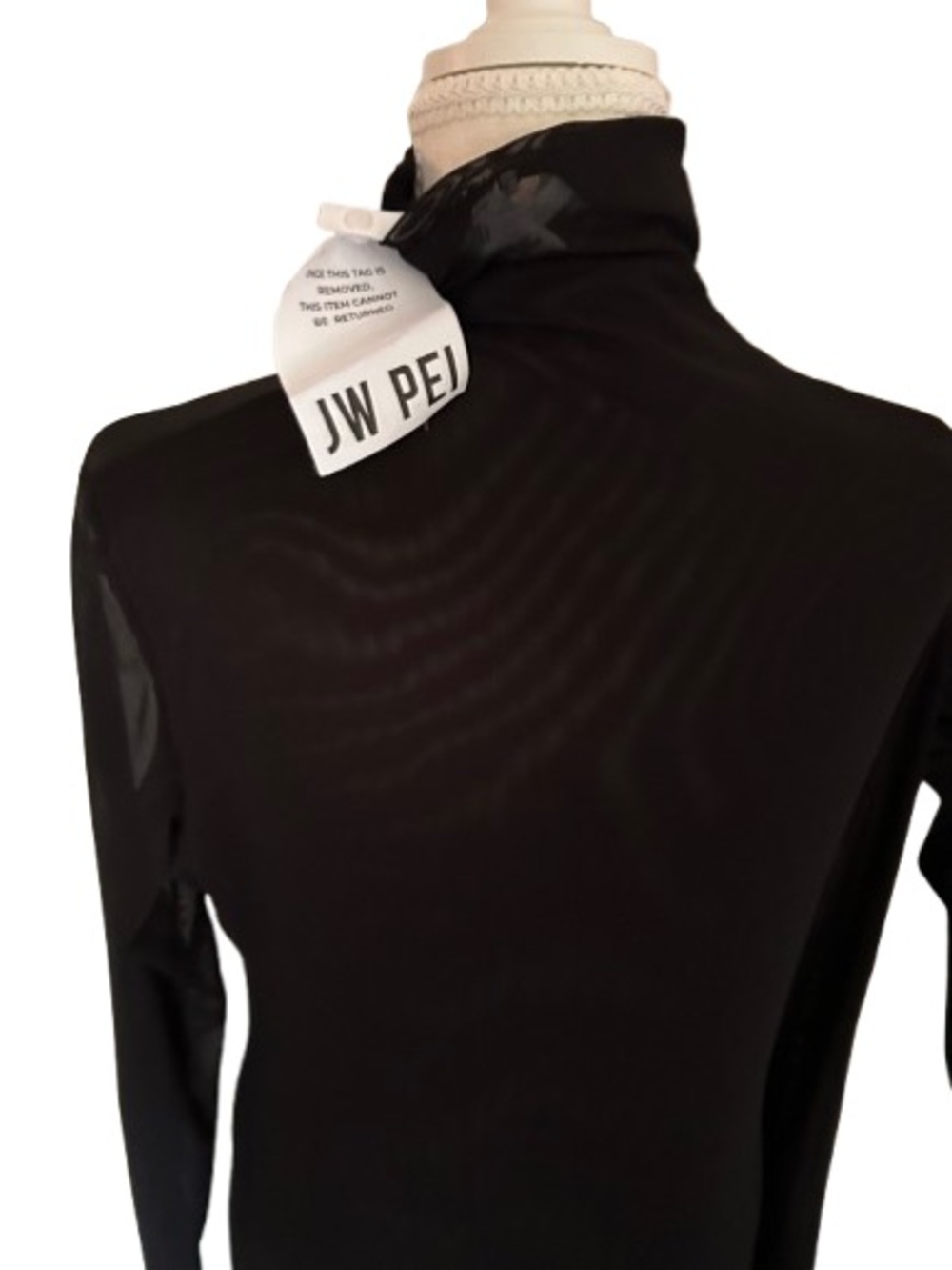 NWT Mesh Sheer JW PEI Dress Size 10 Medium Large Maxi Modern New Black Designer - Picture 12 of 16